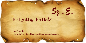 Szigethy Enikő névjegykártya